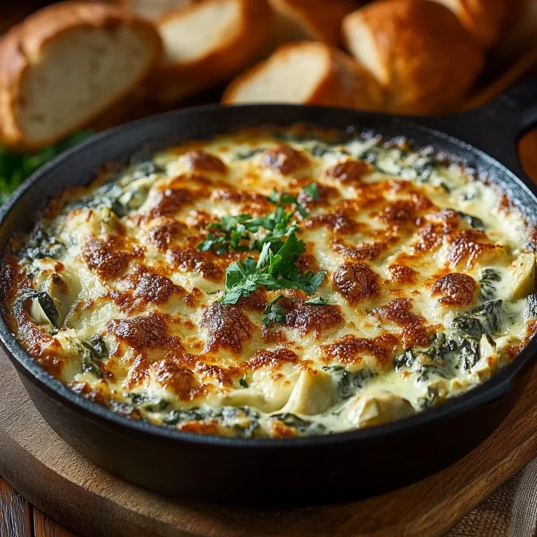 Delicious Stuffed Mushroom Dip in a bowl, garnished and ready to serve.