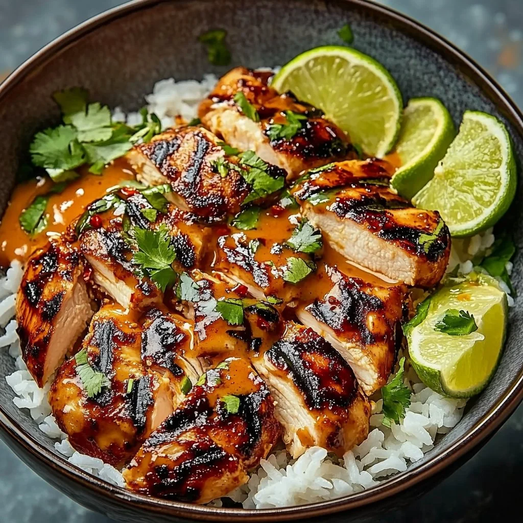 Sweet Chili Chicken Bowl with Coconut Lime Drizzle recipe
