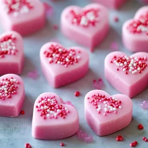 Delicious Valentine Hearts Fudge decorated with heart shapes for Valentine's Day